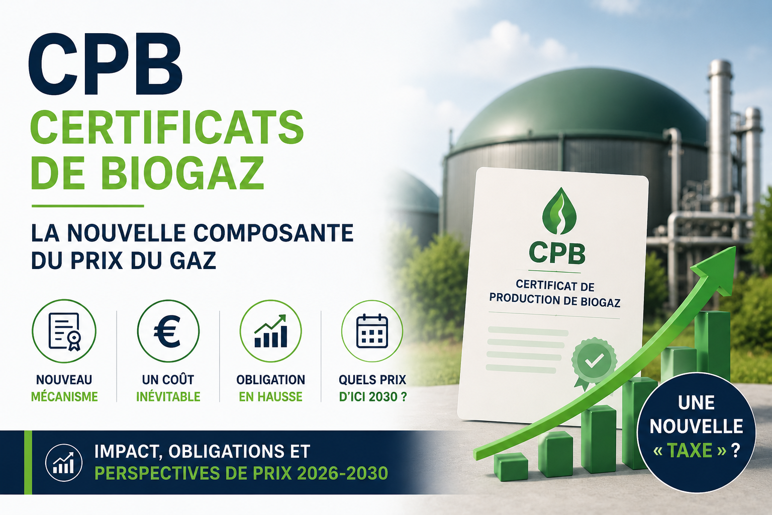Certificats de Production de Biogaz (CPB) : la nouvelle composante du prix du gaz que les entreprises doivent anticiper